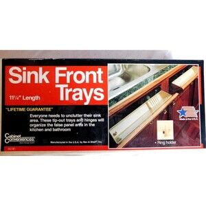 Sink Front Trays Pack of Two 11 ¼” with Ring Holder and Soap Dish New in BoxKitc